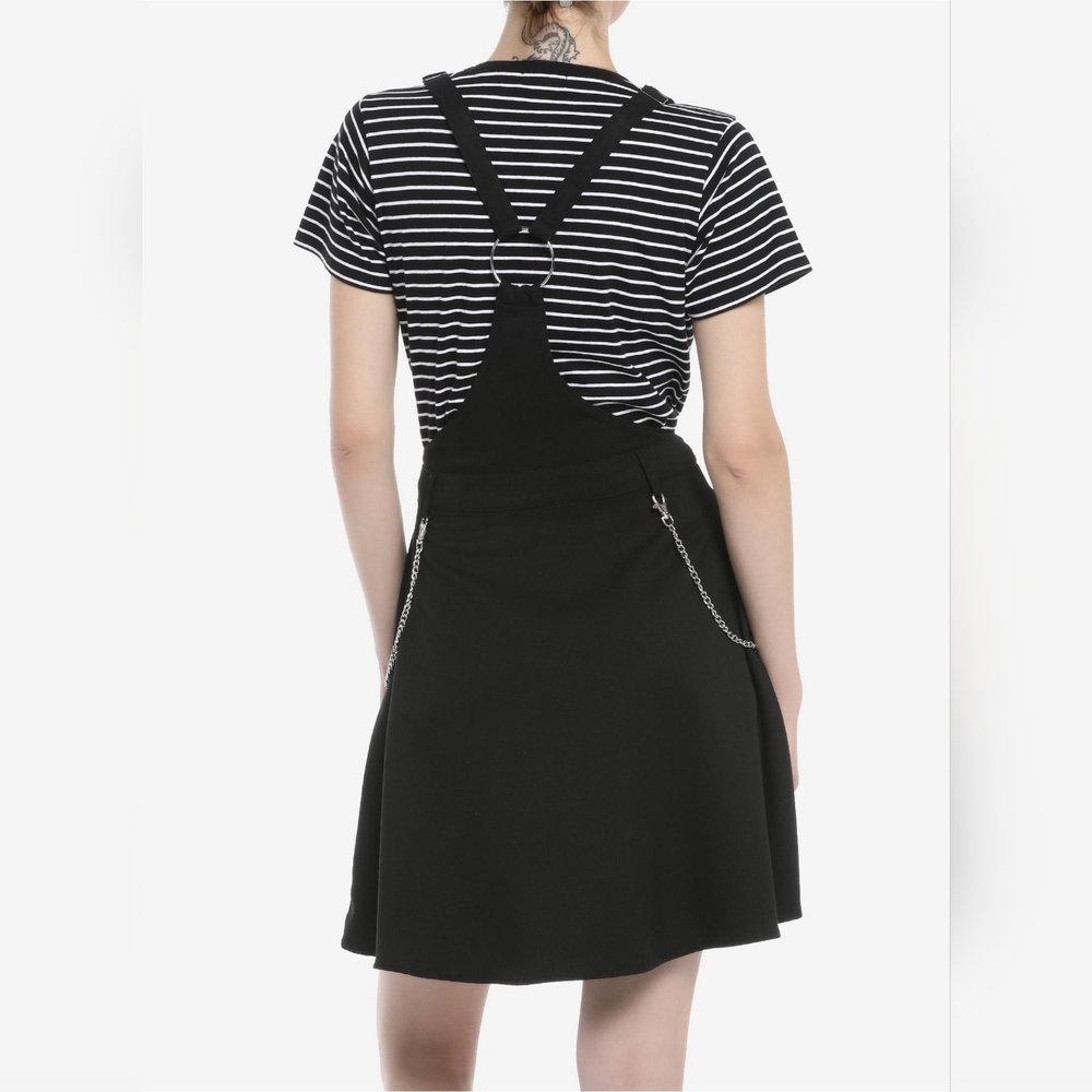 Hot Topic Punk Goth Black O-Ring Zipper & Chain Skirtall Skirt Overall Dress XS - Picture 2 of 16